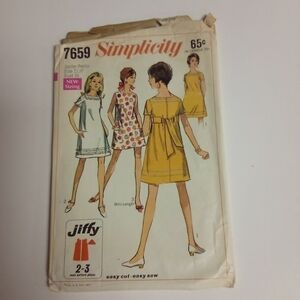 Vintage Simplicity Sewing Pattern 7659 Junior Petites Dress Size 11P 60s 1960s